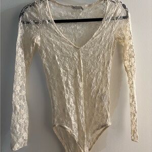 Elegant Cream Lace Bodysuit
